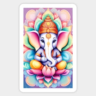 Ganesha Baby sitting on a lotus Flower Sticker